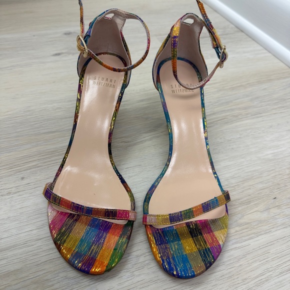Stuart Weitzman Nunaked Metallic Multicolored Sandals - Picture 8 of 10